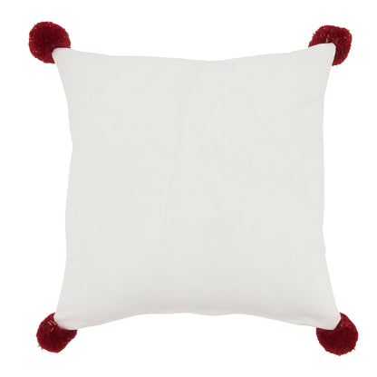 Merry Christmas Pom Pom Throw Pillow