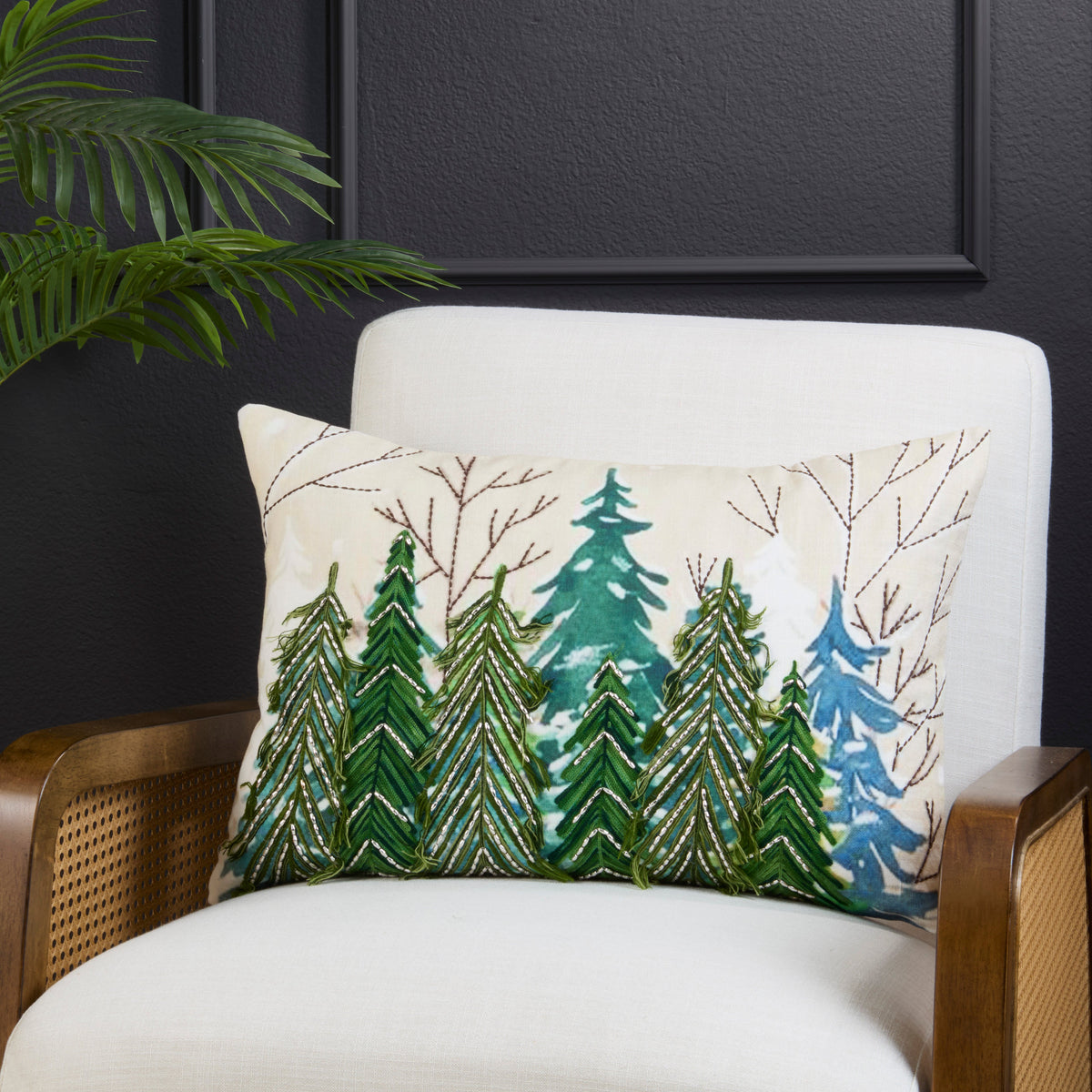 Evergreen Forest Throw Pillow