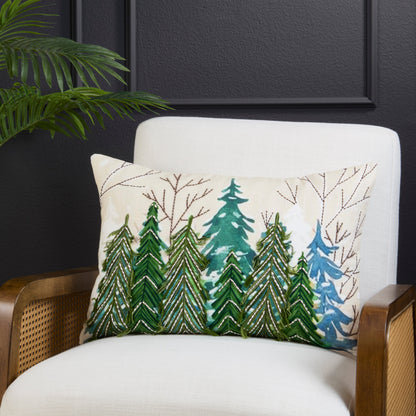 Evergreen Forest Throw Pillow