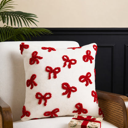 Chenille Bow Throw Pillow