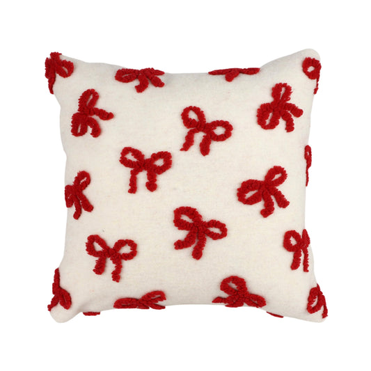 Chenille Bow Throw Pillow