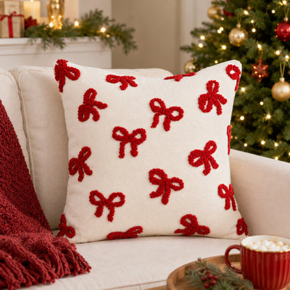 Chenille Bow Throw Pillow