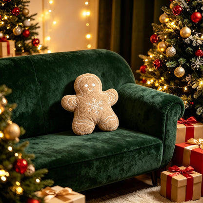 Gingerbread Cookie Throw Pillow