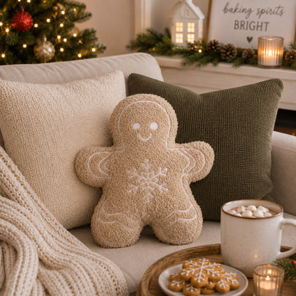 Gingerbread Cookie Throw Pillow