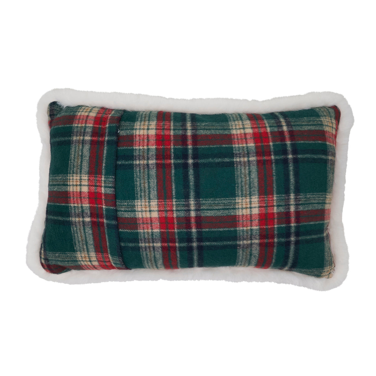 Plaid Sherpa Lumbar Throw Pillow