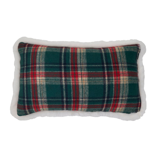 Plaid Sherpa Lumbar Throw Pillow