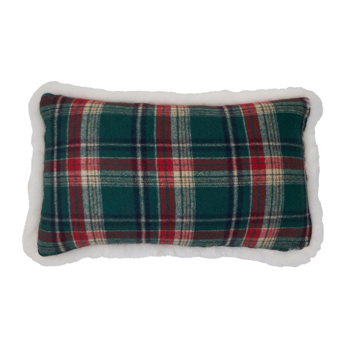 Plaid Sherpa Lumbar Throw Pillow
