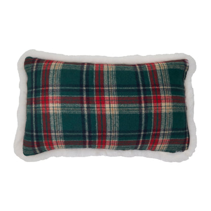 Plaid Sherpa Lumbar Throw Pillow