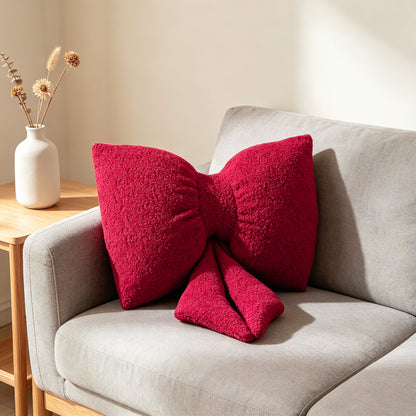 Boucle Bow Shaped Throw Pillow
