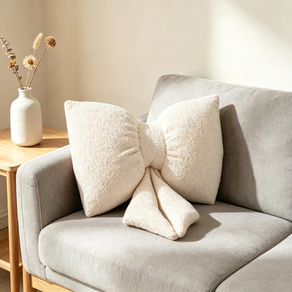 Boucle Bow Shaped Throw Pillow