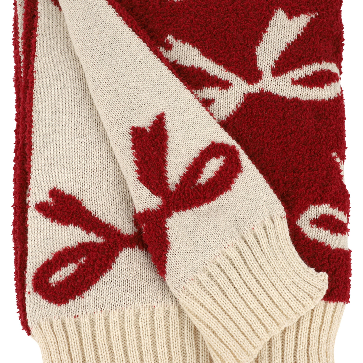 Bow Pattern Throw Blanket - Cozy Knit Holiday Throw Blanket