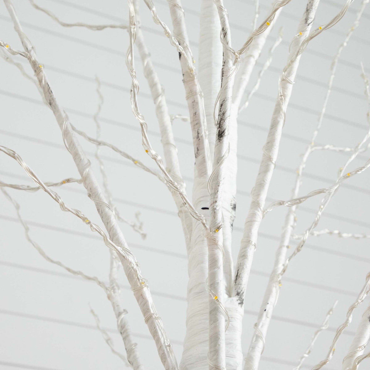6' Pre-Lit Artificial White Birch Tree with 92 Warm White LED Lights