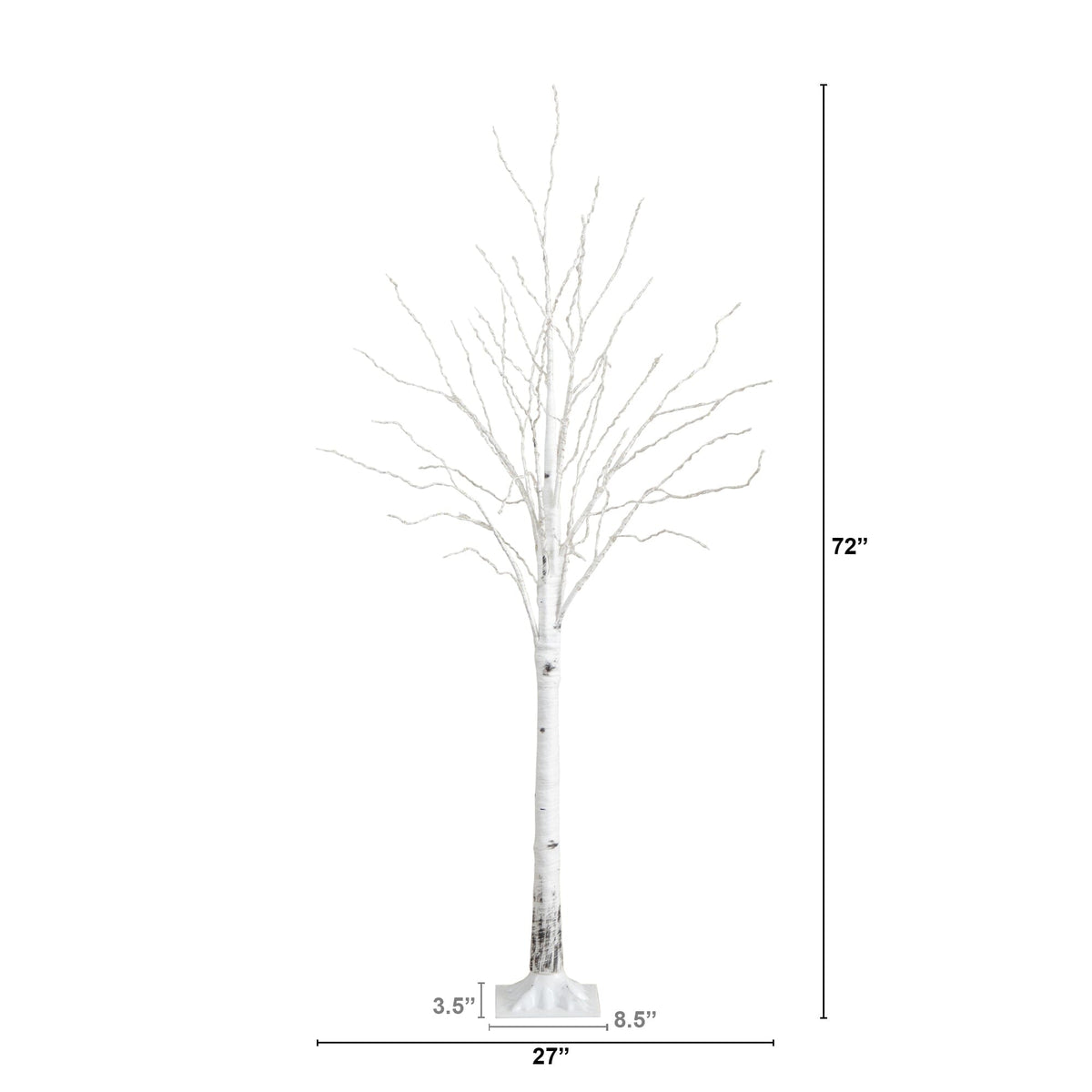 6' Pre-Lit Artificial White Birch Tree with 92 Warm White LED Lights