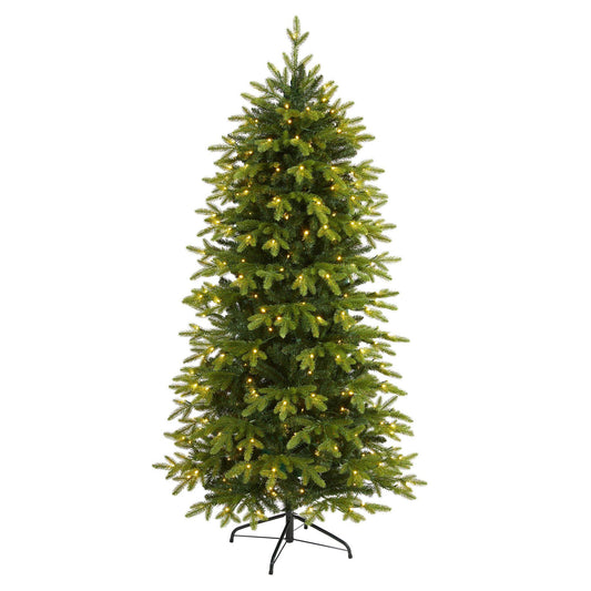 6' Belgium Fir “Natural Look” Artificial Christmas Tree with 300 Clear LED Lights
