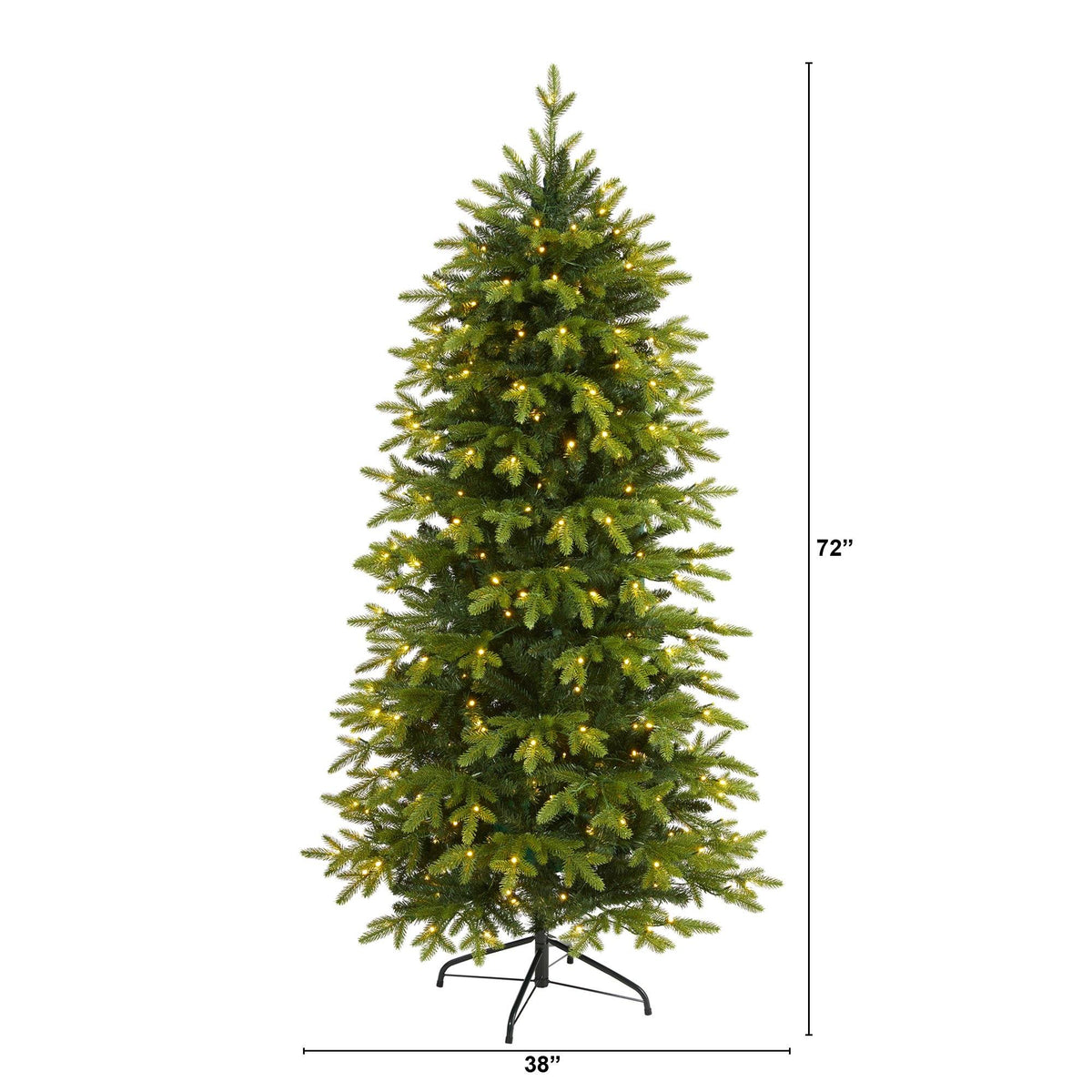 6' Belgium Fir “Natural Look” Artificial Christmas Tree with 300 Clear LED Lights