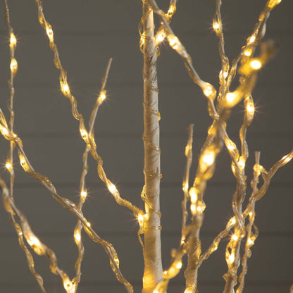 6' Pre-Lit Artificial White Birch Tree with 400 Color Changing LED Lights