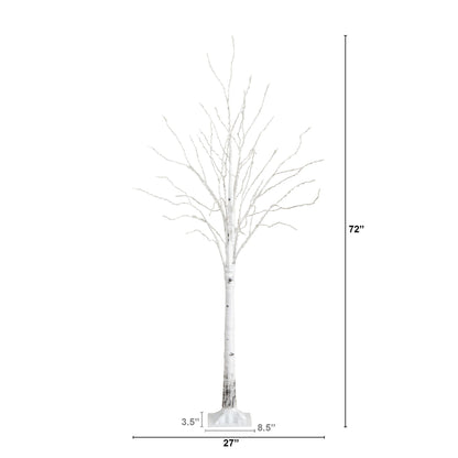 6' Pre-Lit Artificial White Birch Tree with 400 Color Changing LED Lights