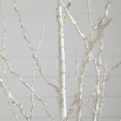 6' Pre-Lit Artificial White Birch Tree with 400 Color Changing LED Lights