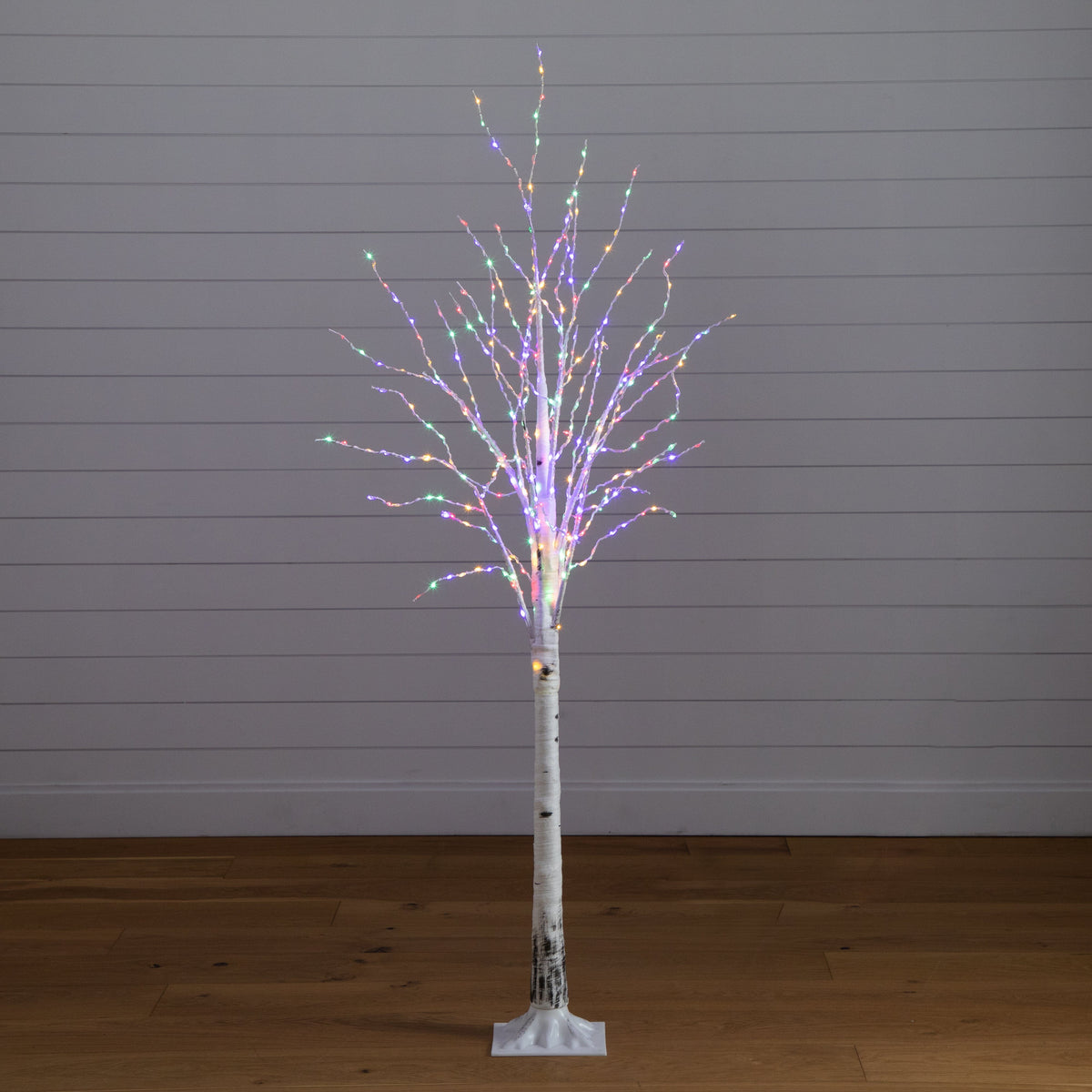 6' Pre-Lit Artificial White Birch Tree with 400 Color Changing LED Lights