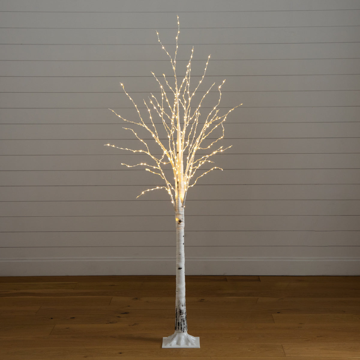 6' Pre-Lit Artificial White Birch Tree with 400 Color Changing LED Lights