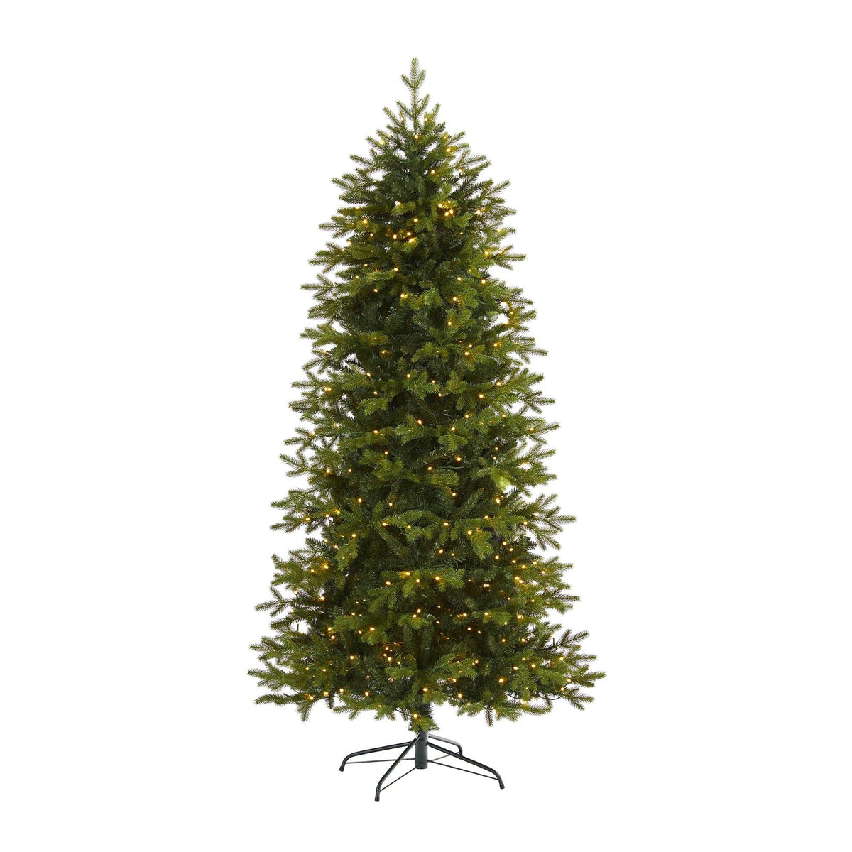 7' Belgium Fir “Natural Look” Artificial Christmas Tree with 500 Clear LED Lights