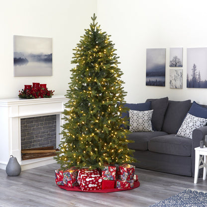 7' Belgium Fir “Natural Look” Artificial Christmas Tree with 500 Clear LED Lights