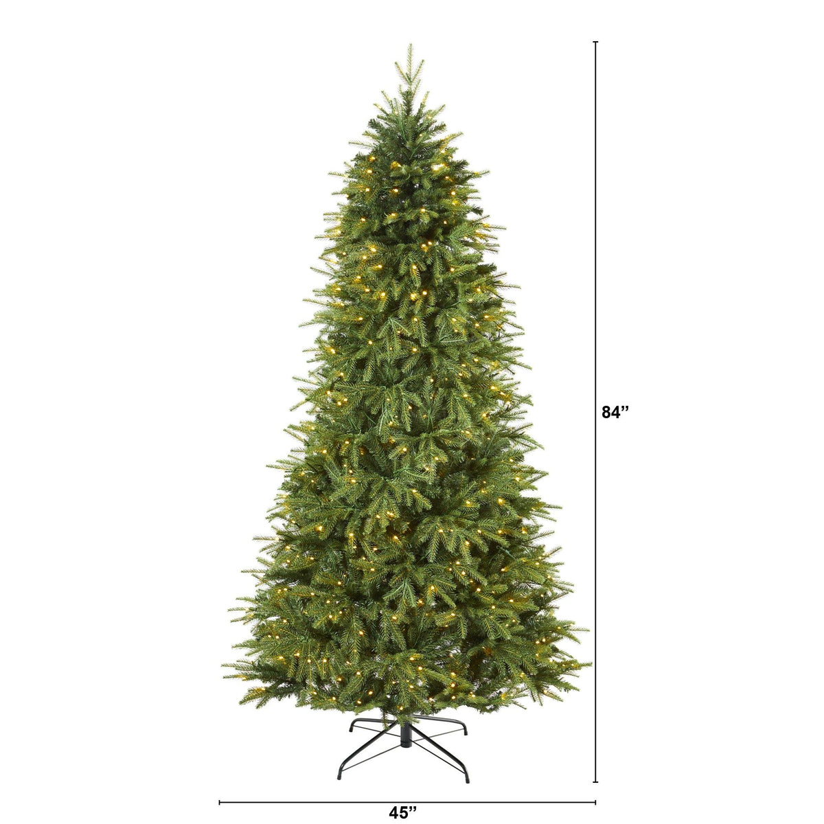 7' Vancouver Fir “Natural Look” Artificial Christmas Tree with 500 Clear LED Lights and 2542 Bendable Branches