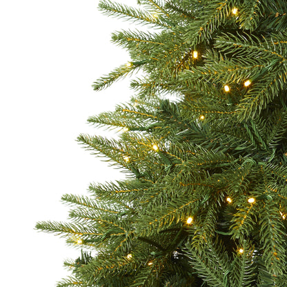 7' Vancouver Fir “Natural Look” Artificial Christmas Tree with 500 Clear LED Lights and 2542 Bendable Branches
