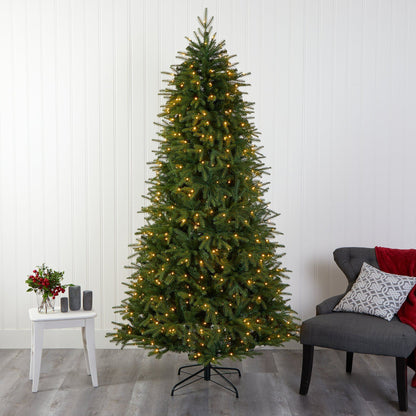 7' Vancouver Fir “Natural Look” Artificial Christmas Tree with 500 Clear LED Lights and 2542 Bendable Branches