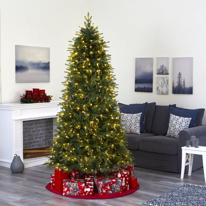 7' Vancouver Fir “Natural Look” Artificial Christmas Tree with 500 Clear LED Lights and 2542 Bendable Branches