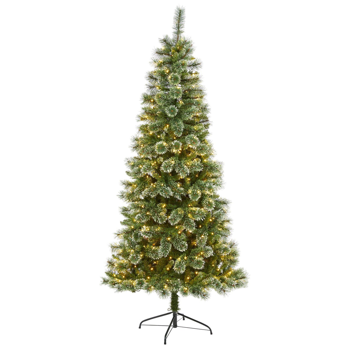7' Wisconsin Slim Snow Tip Pine Artificial Christmas Tree with 400 Clear LED Lights
