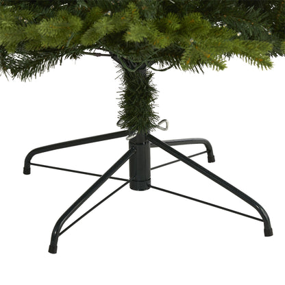 8' Belgium Fir “Natural Look” Artificial Christmas Tree with 650 Clear LED Lights