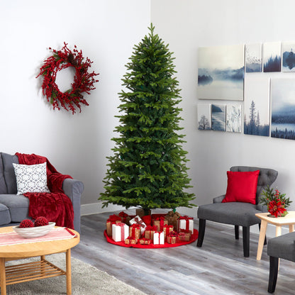 8' Belgium Fir “Natural Look” Artificial Christmas Tree with 650 Clear LED Lights