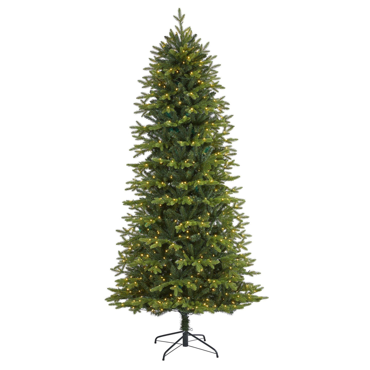 8' Belgium Fir “Natural Look” Artificial Christmas Tree with 650 Clear LED Lights