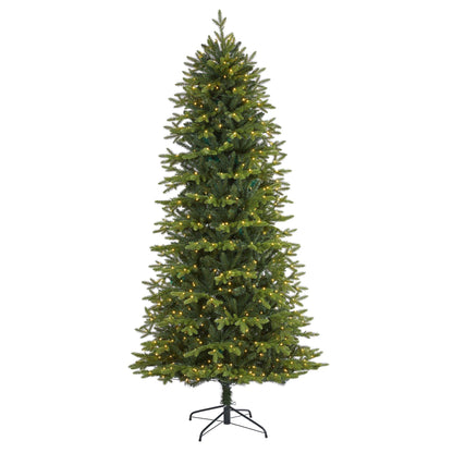 8' Belgium Fir “Natural Look” Artificial Christmas Tree with 650 Clear LED Lights