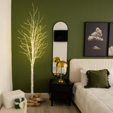8' Pre-Lit Artificial White Birch Tree with 500 Warm White LED Lights