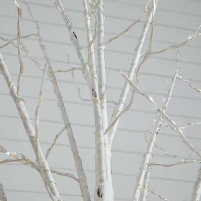 8' Pre-Lit Artificial White Birch Tree with 500 Warm White LED Lights