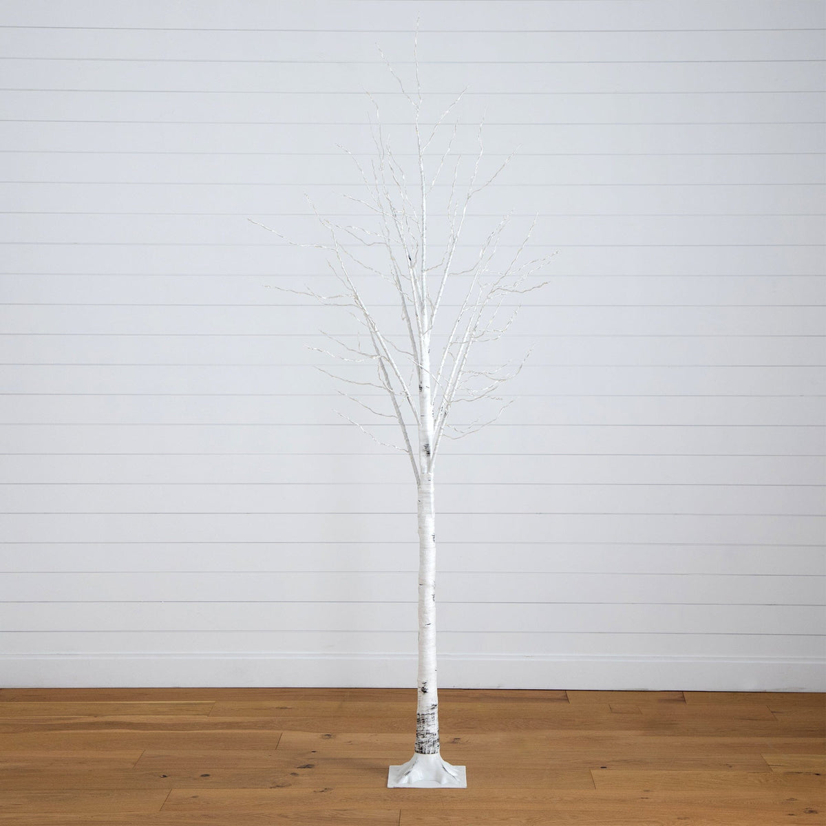 8' Pre-Lit Artificial White Birch Tree with 500 Warm White LED Lights