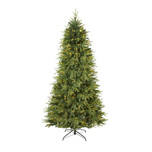 8' Vancouver Fir “Natural Look” Artificial Christmas Tree with 700 Clear LED Lights and 3470 Bendable Branches