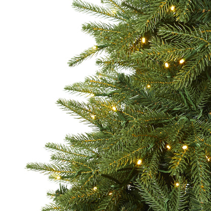 8' Vancouver Fir “Natural Look” Artificial Christmas Tree with 700 Clear LED Lights and 3470 Bendable Branches