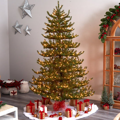 8' Vancouver Mountain Pine Artificial Christmas Tree with 650 Clear Lights and 2199 Bendable Branches
